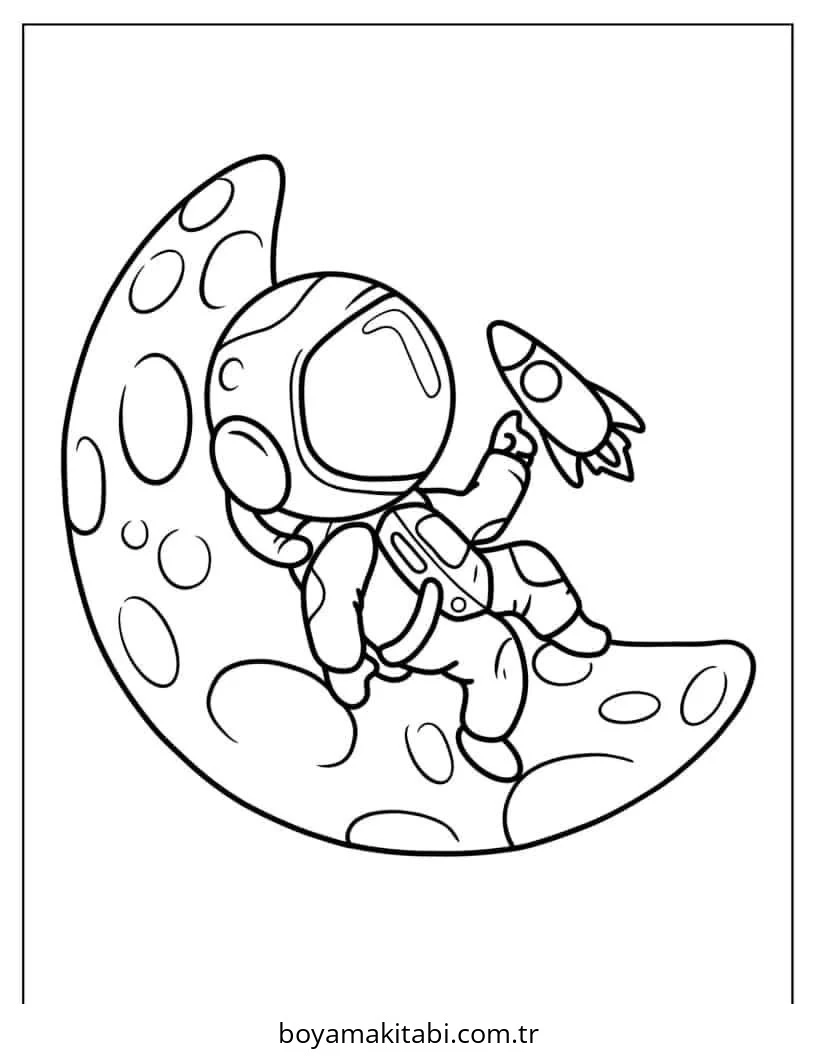Astronot boyama sayfası – eğitici aktivite, yaratıcılık