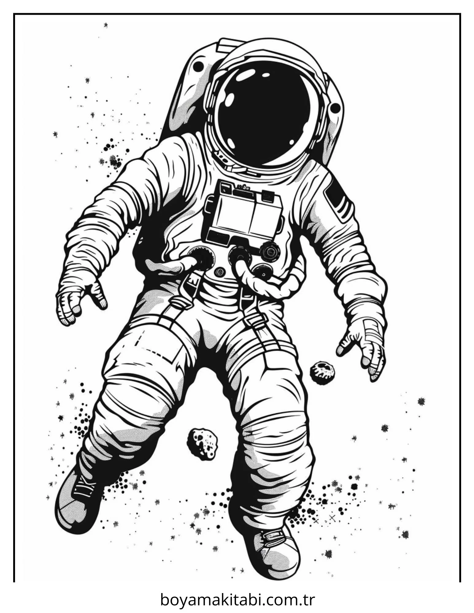 Astronot boyama sayfası – sanatsal çalışma, çocuklar için