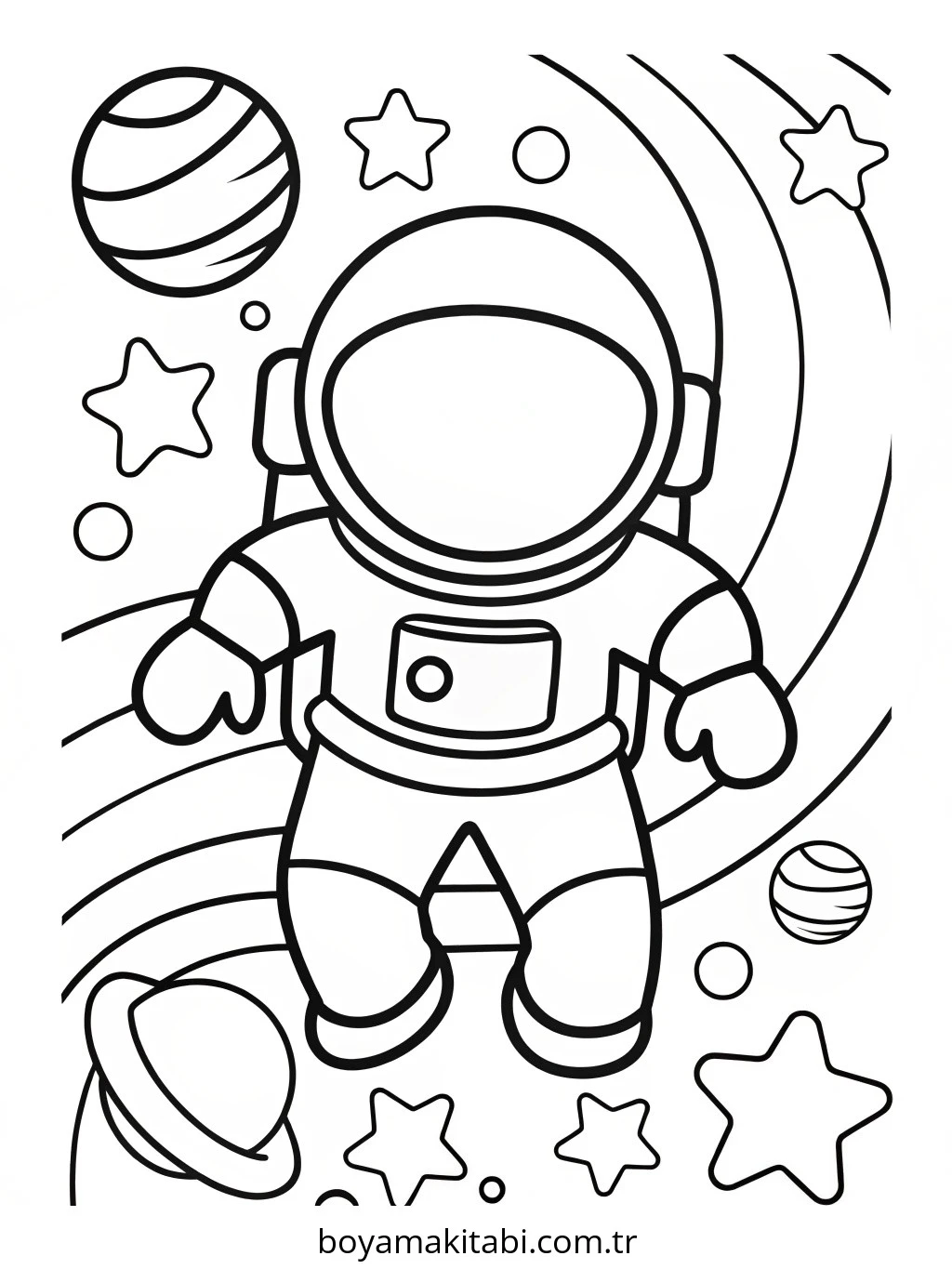 Astronot boyama sayfası – yaratıcılık, eğlenceli etkinlik
