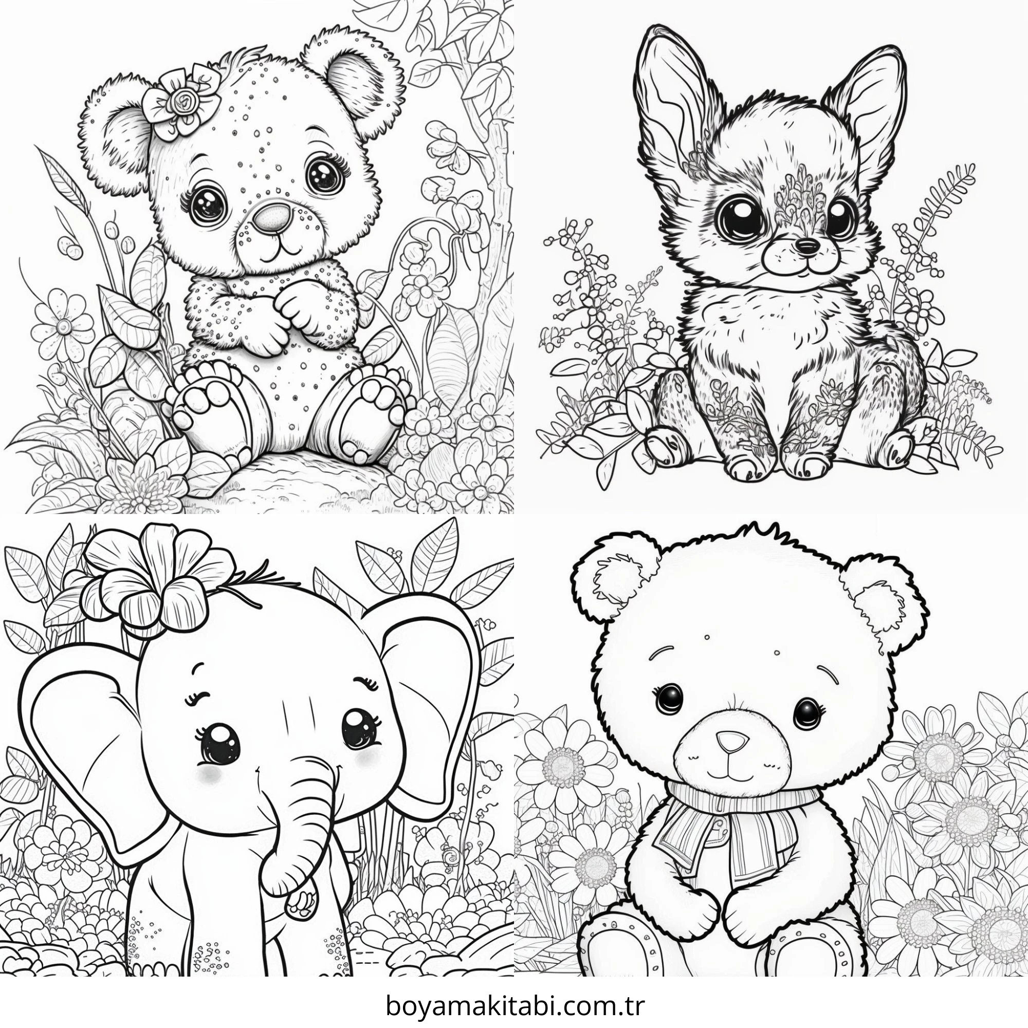 Baby Animals boyama sayfası – çocuklar için, çizgi film temalı
