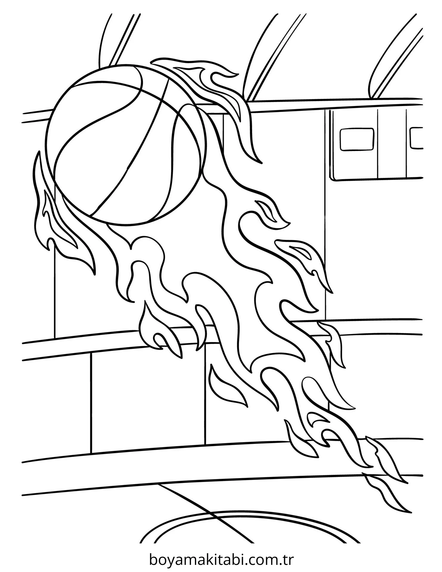 Basketbol boyama sayfası – çocuk aktivitesi, PDF indir