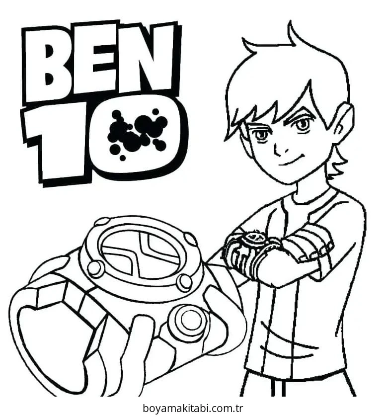 Ben 10 boyama sayfası – renkli çizimler, okul öncesi