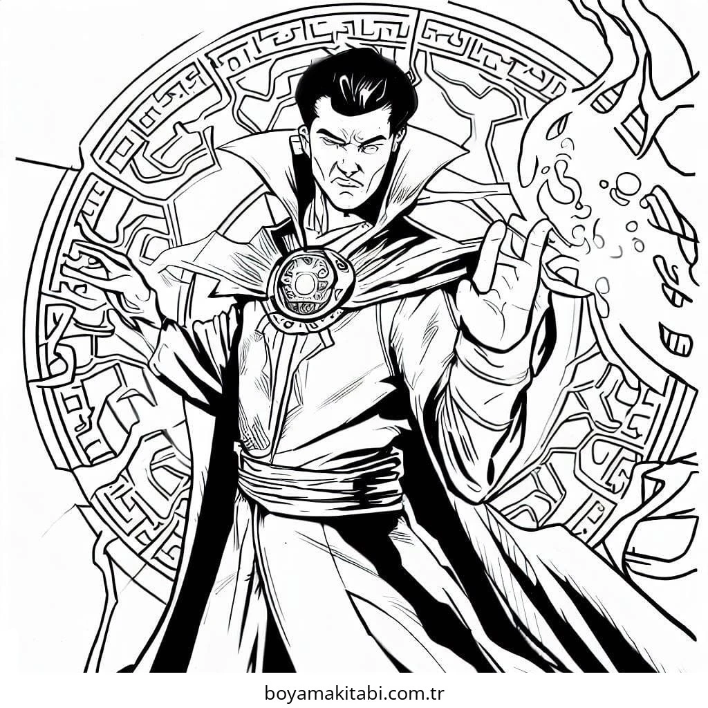 Dr. Strange boyama sayfası – evde etkinlik, ücretsiz yazdır