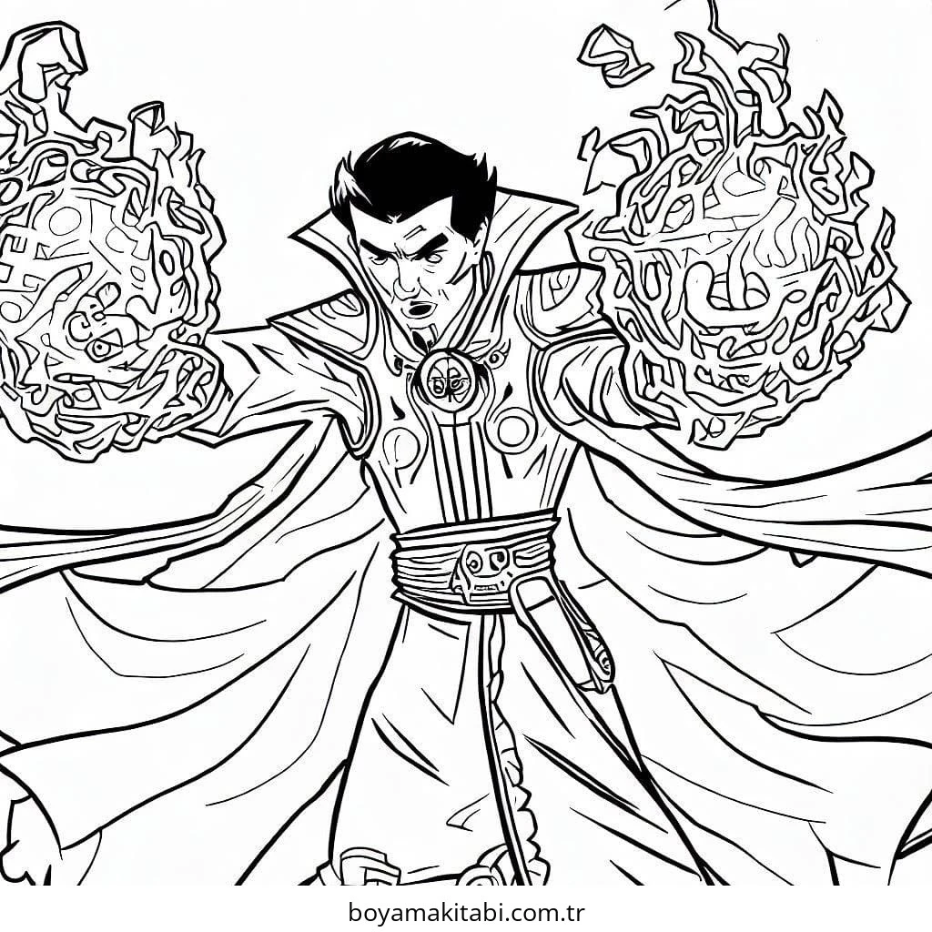 Dr. Strange boyama sayfası – çocuk aktivitesi, PDF indir
