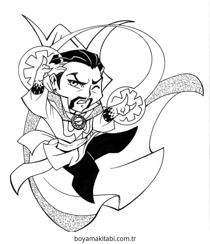 Dr. Strange boyama sayfası – boyama çalışması, yaratıcılığı geliştirir