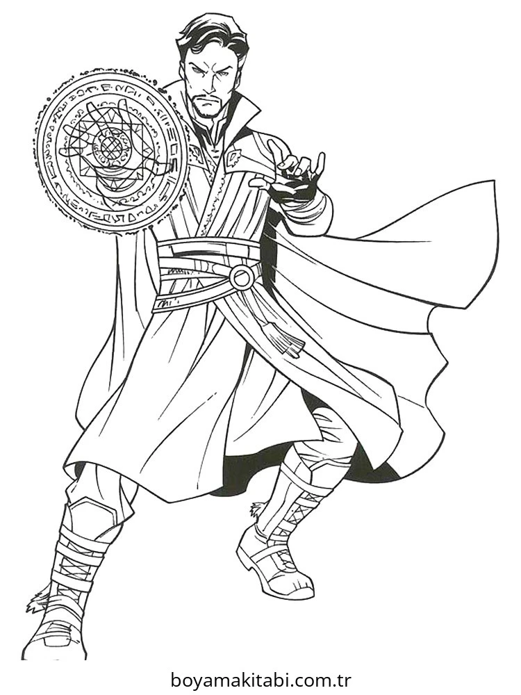 Dr. Strange boyama sayfası – ücretsiz yazdır, boyama etkinliği