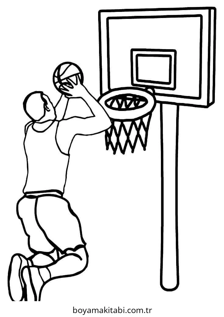 Basketbol boyama sayfası – okul öncesi, evde etkinlik