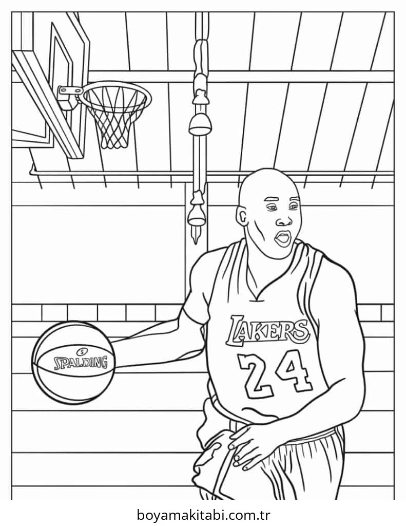 Basketbol boyama sayfası – çocuk aktivitesi, PDF indir