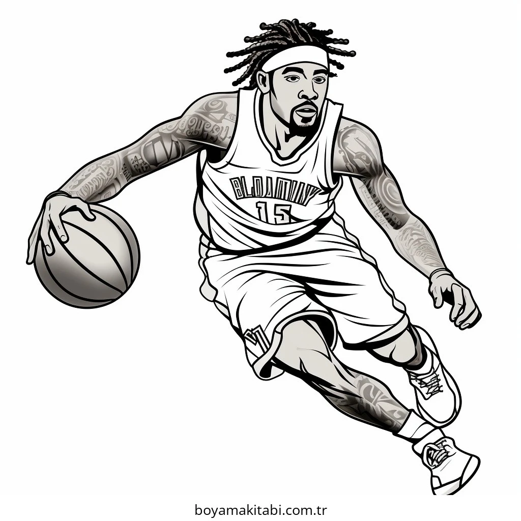 Basketbol boyama sayfası – yaratıcılık, eğlenceli etkinlik
