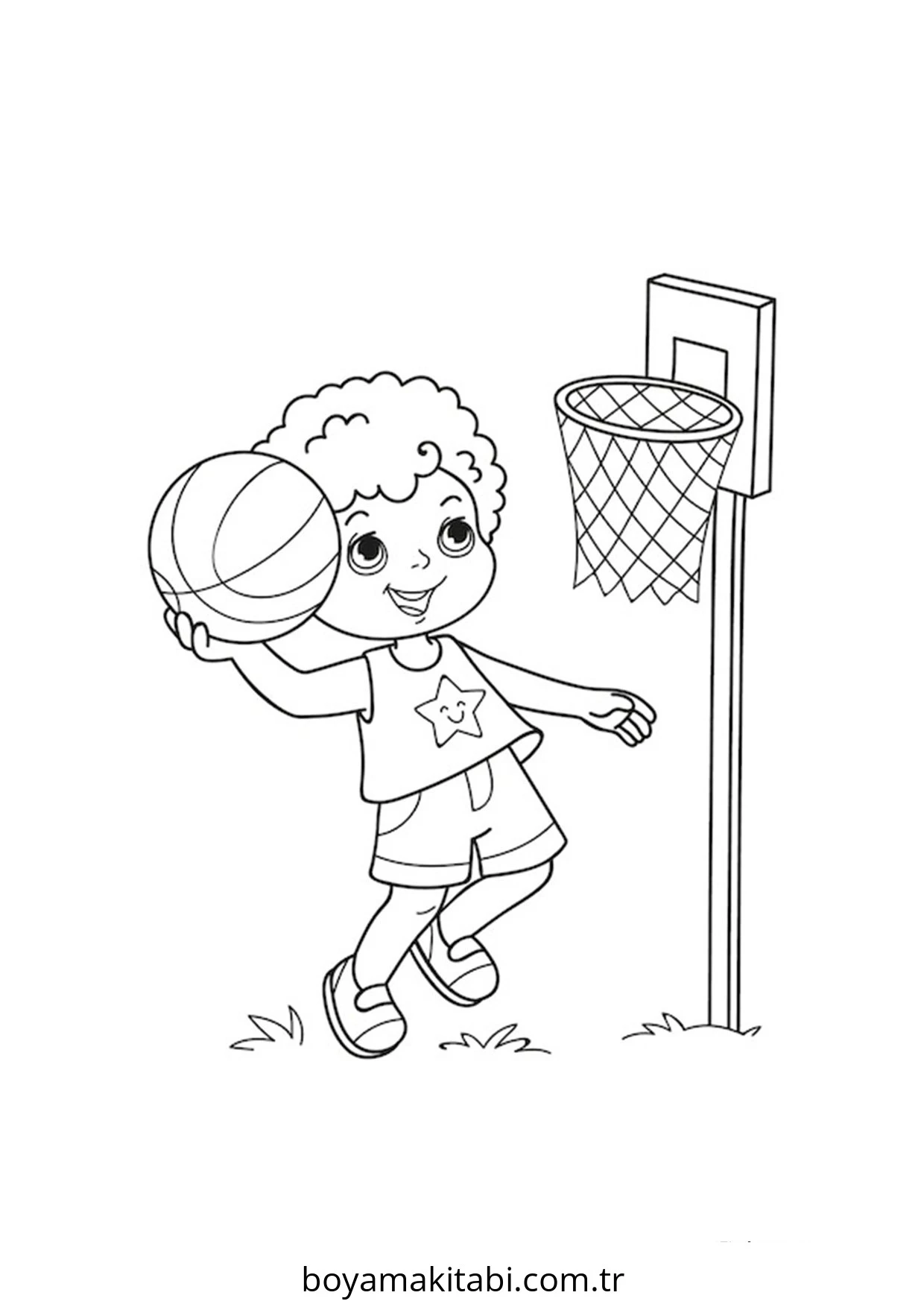 Basketbol boyama sayfası – boyama çalışması, yaratıcılığı geliştirir