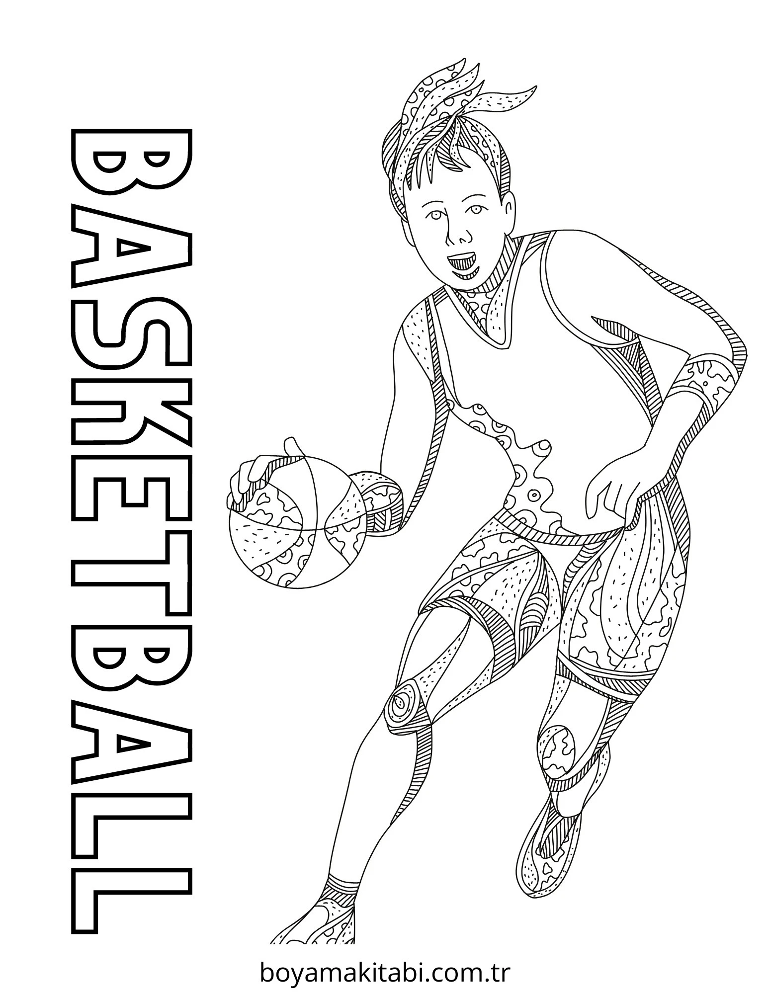Basketbol boyama sayfası – ücretsiz yazdır, boyama etkinliği