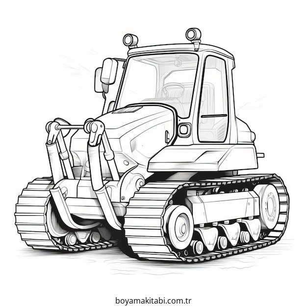Buldozer boyama sayfası #35 – renk bilgisini öğretir, günlük etkinlik önerisi
