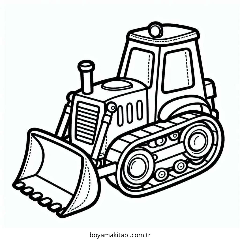 Buldozer boyama sayfası #41 – tamamen ücretsiz, çocuklar için