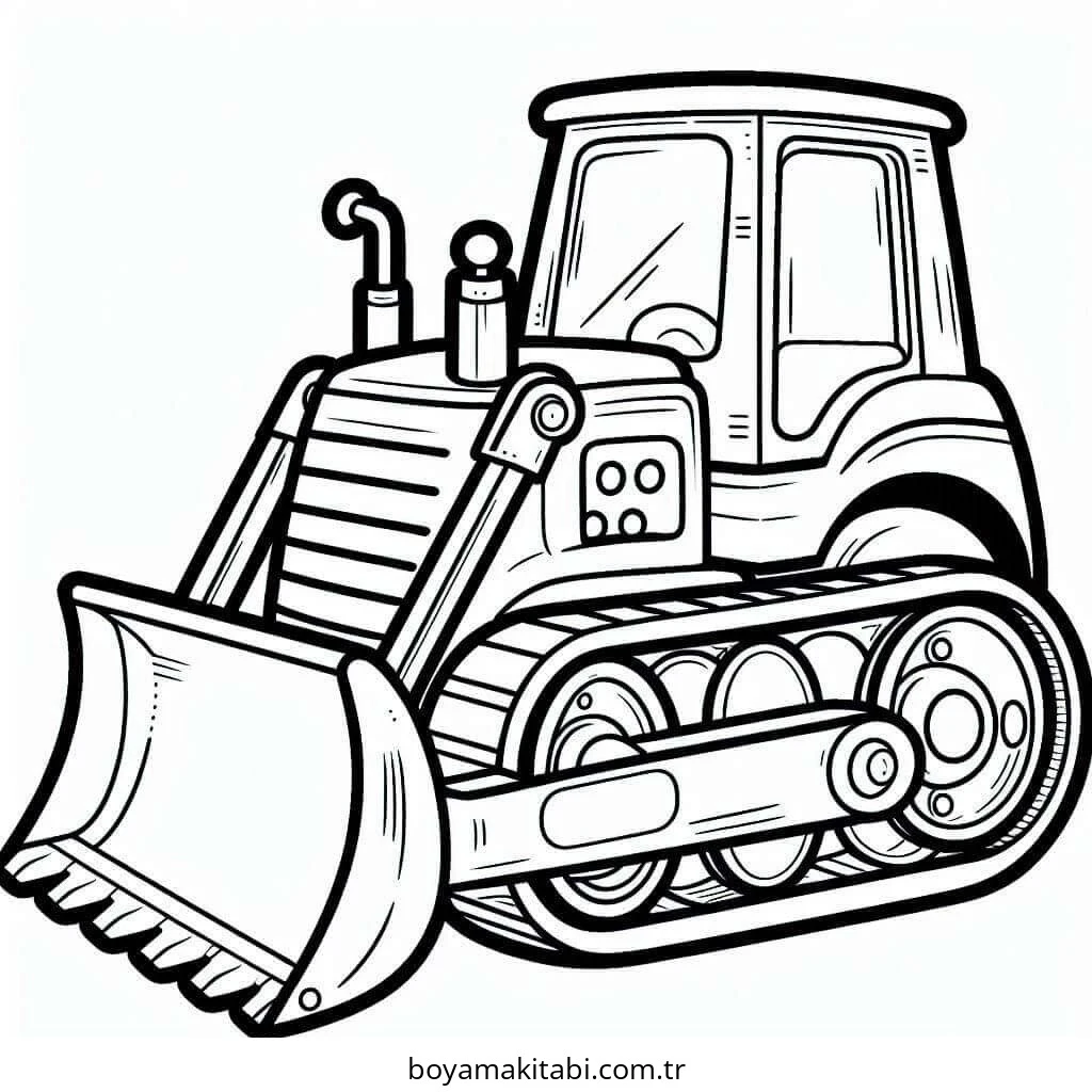 Buldozer boyama sayfası #43 – yaratıcı sanat çalışması, eğlenceli etkinlik