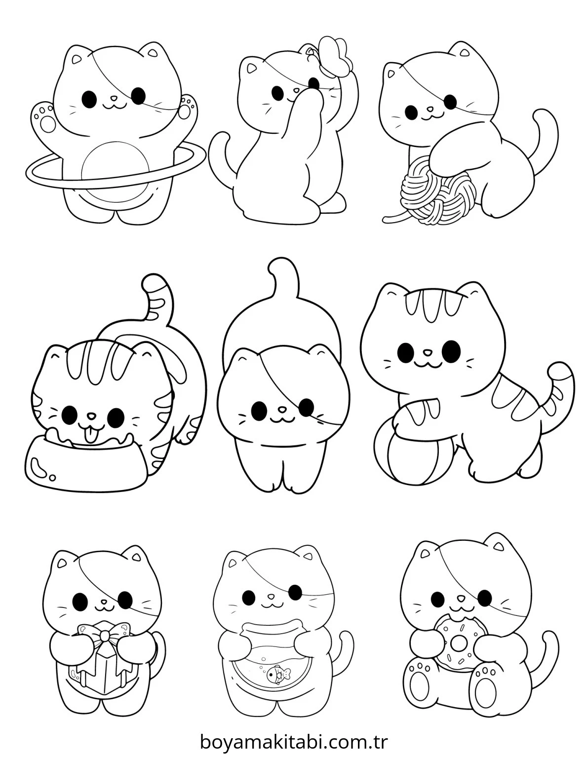 Kawaii boyama sayfası – el becerilerini geliştirir, boyama çalışması