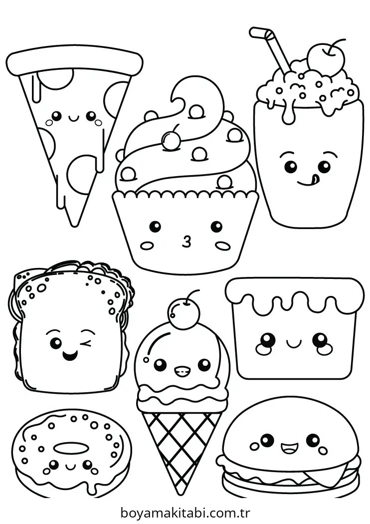 Kawaii boyama sayfası – yaratıcılık, eğlenceli etkinlik