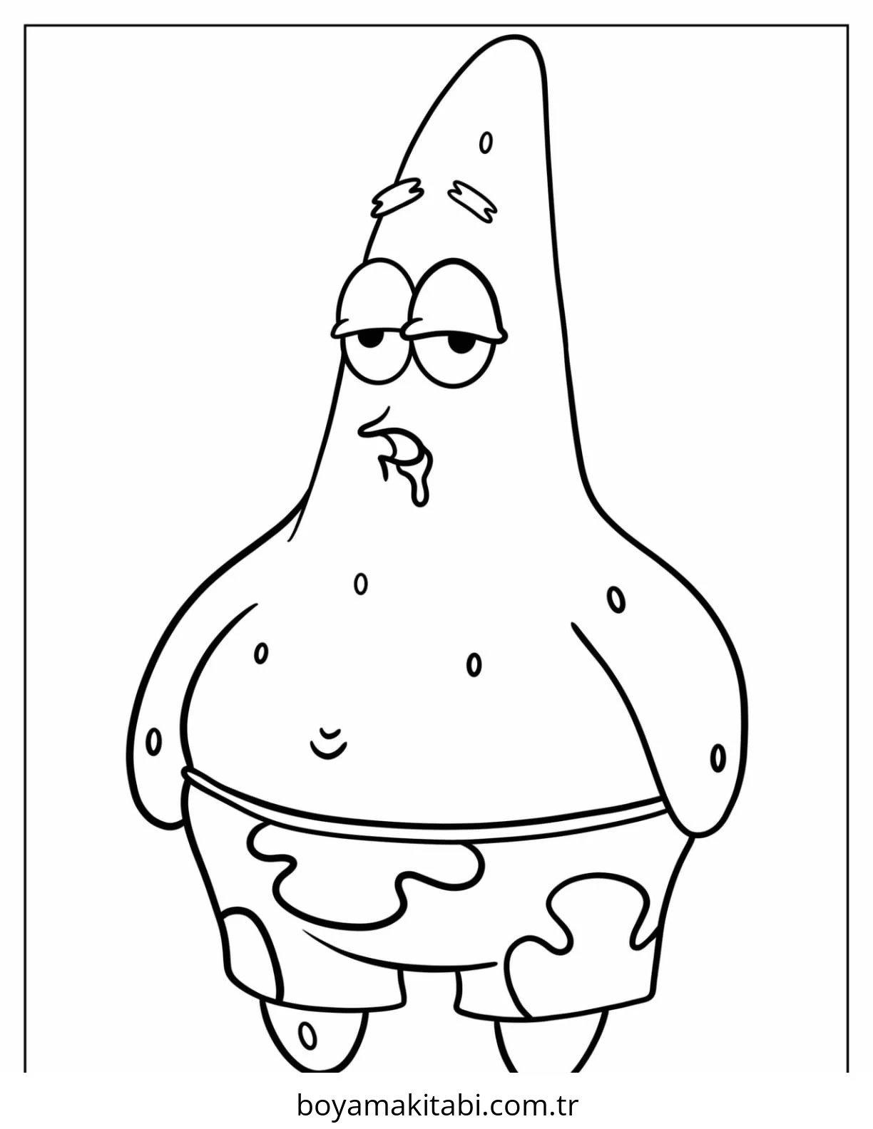 Patrick Star boyama sayfası – yaratıcılığı geliştirir, keyifli zaman