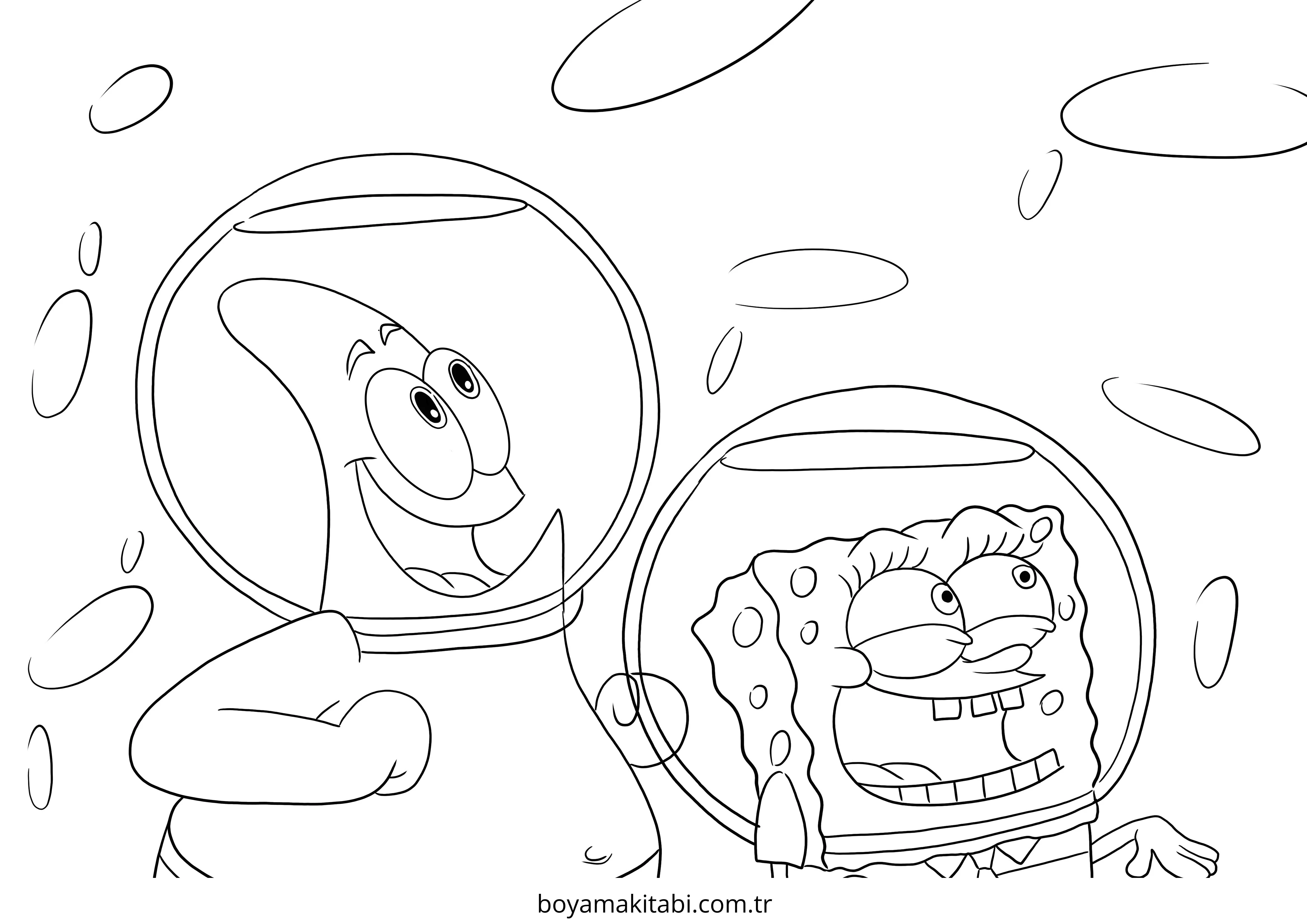 Patrick Star boyama sayfası – sevimli karakter, sanatsal çalışma