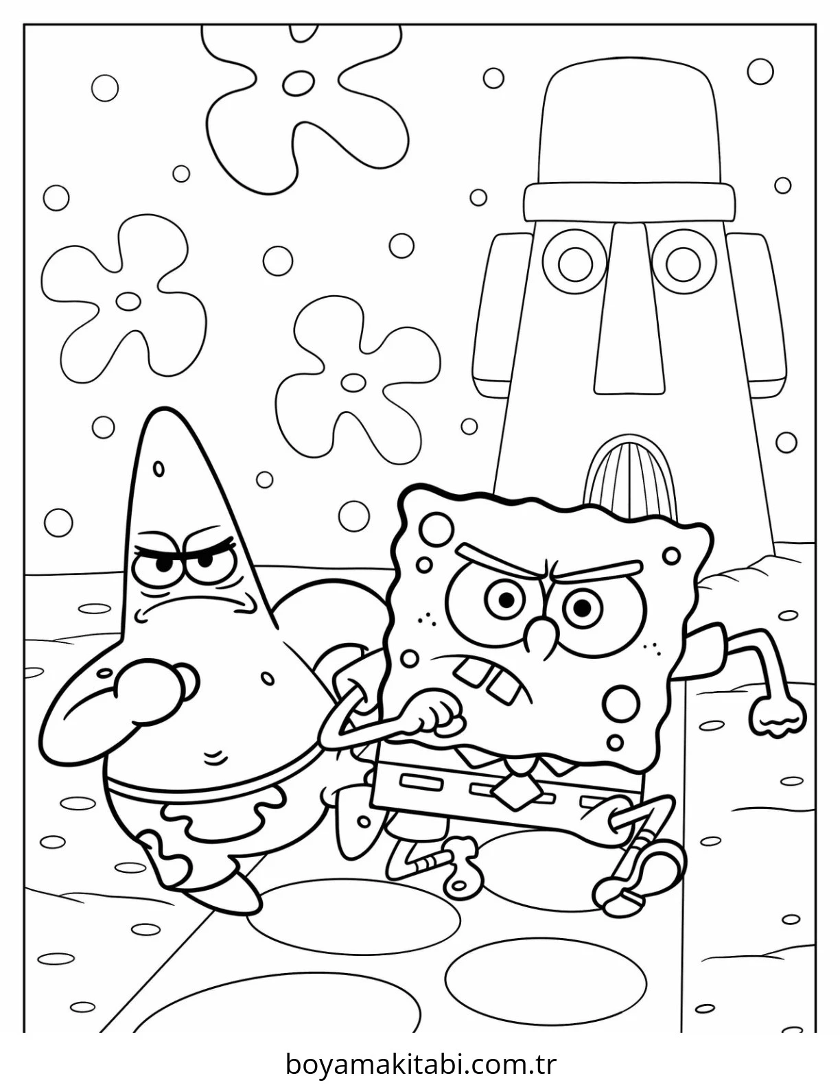Patrick Star boyama sayfası – çocuk aktivitesi, PDF indir