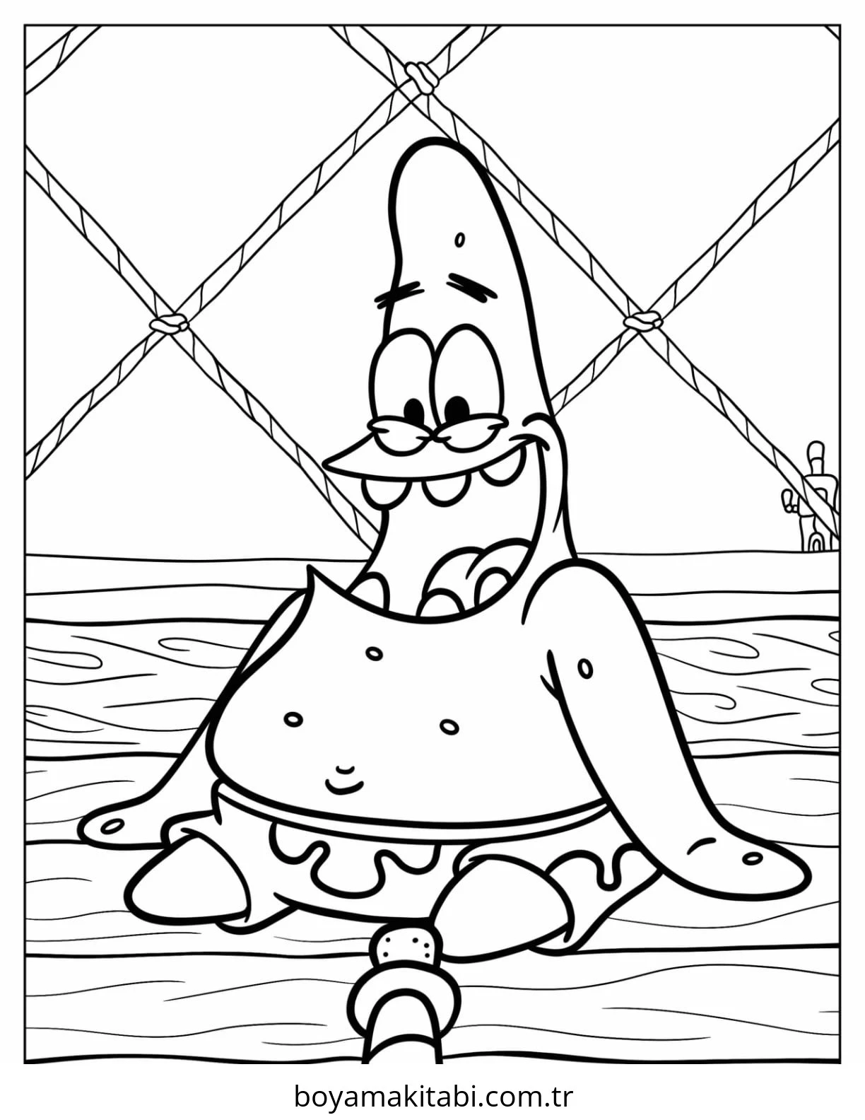 Patrick Star boyama sayfası – boyama çalışması, yaratıcılığı geliştirir