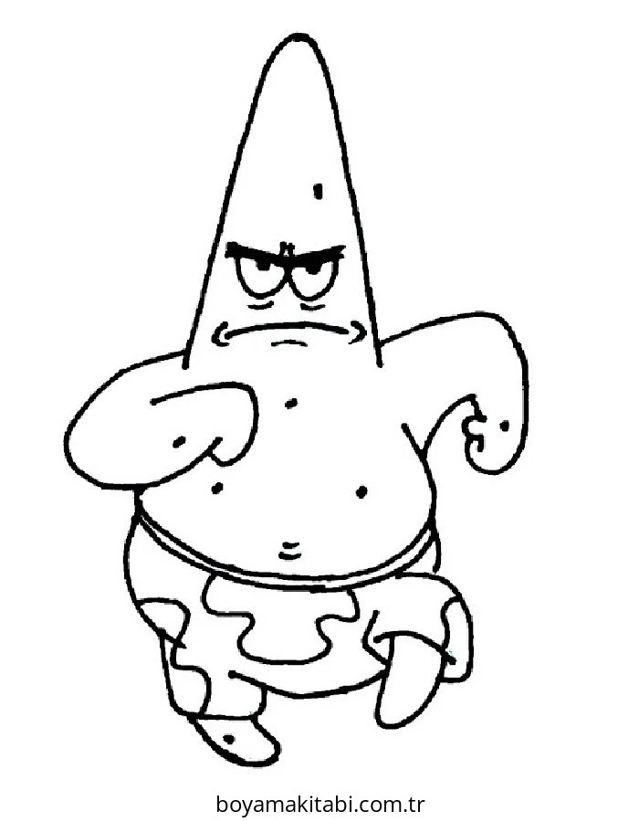 Patrick Star boyama sayfası – çocuklar için, çizgi film temalı
