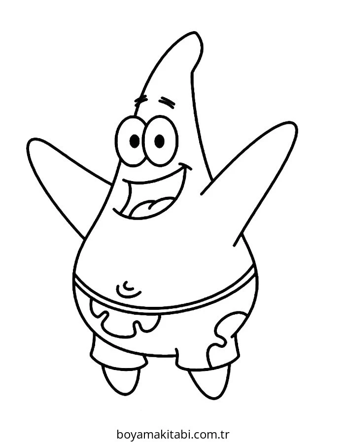 Patrick Star boyama sayfası – eğlenceli etkinlik, el becerilerini geliştirir