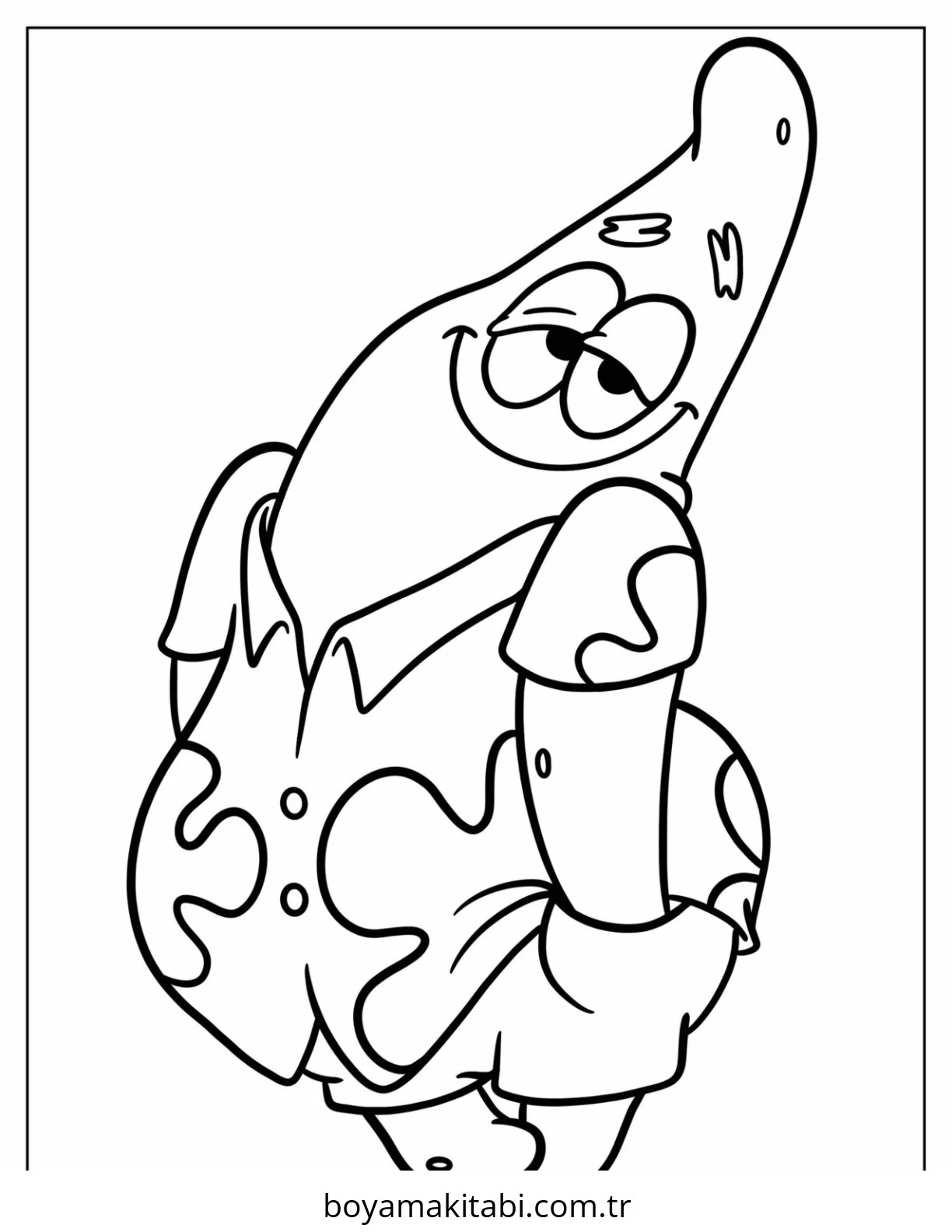 Patrick Star boyama sayfası – okul öncesi, evde etkinlik