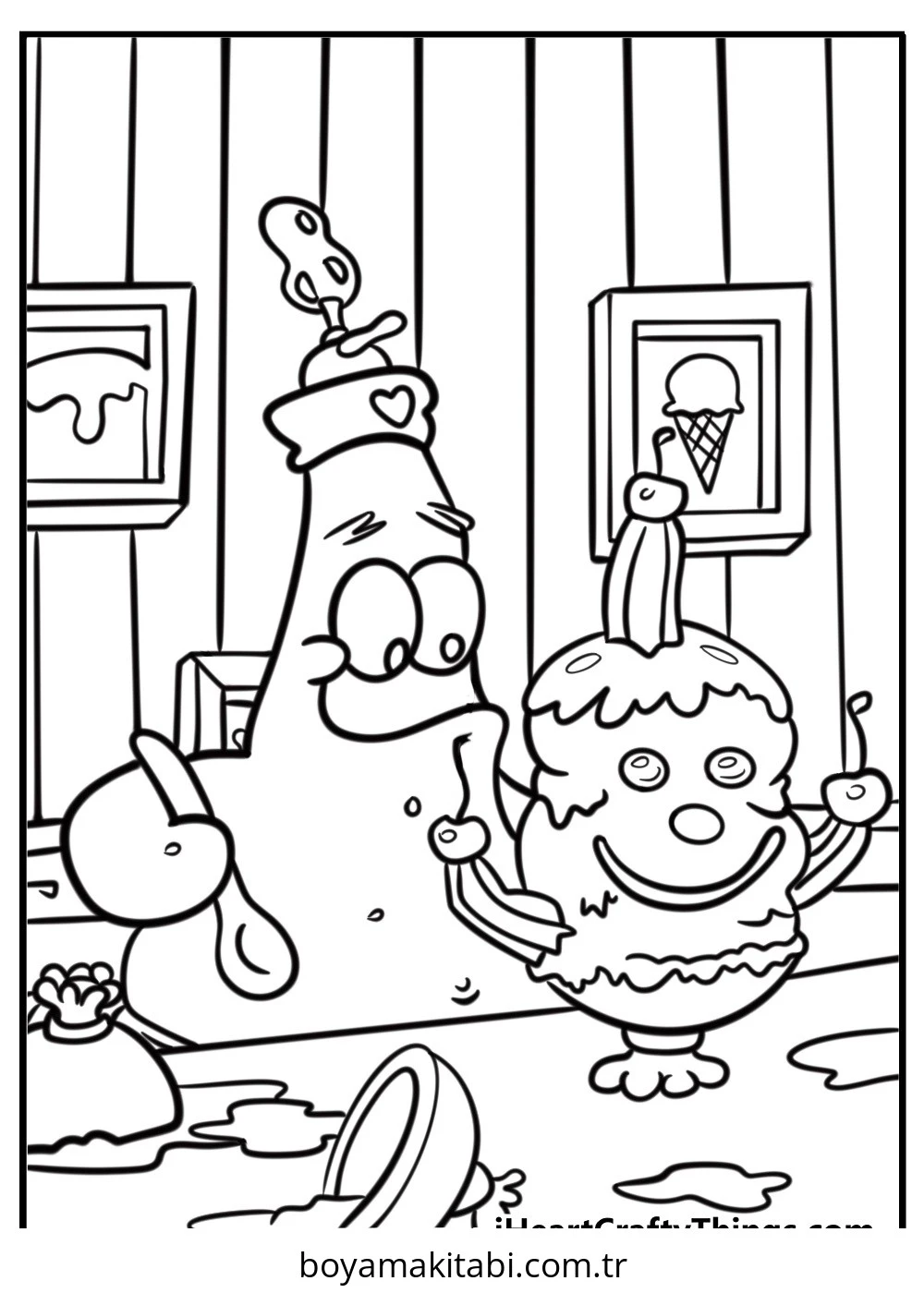 Patrick Star boyama sayfası – boyama etkinliği, çocuk aktivitesi