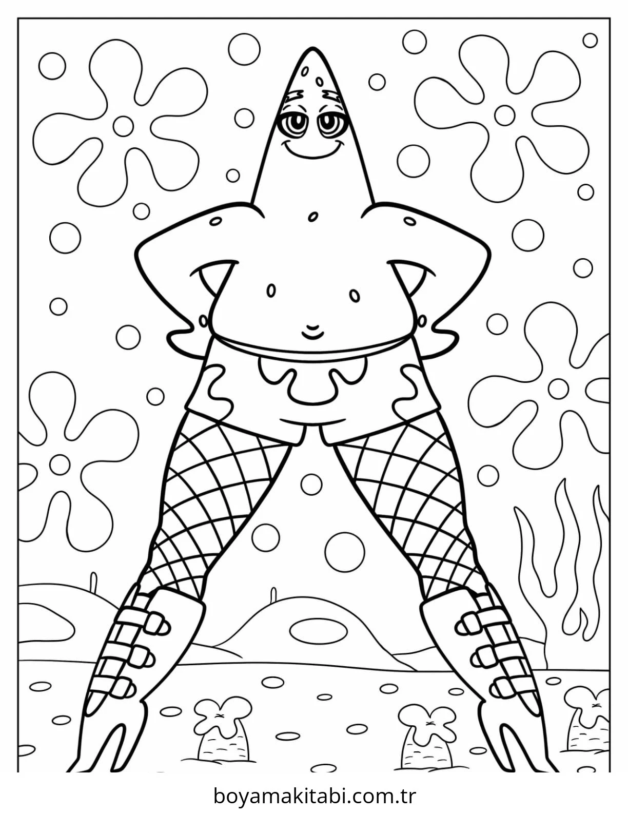 Patrick Star boyama sayfası – eğitici aktivite, yaratıcılık