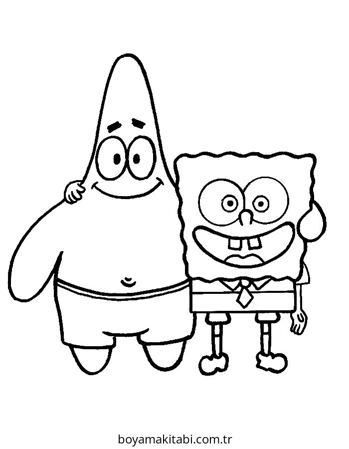 Patrick Star boyama sayfası – el becerilerini geliştirir, boyama çalışması