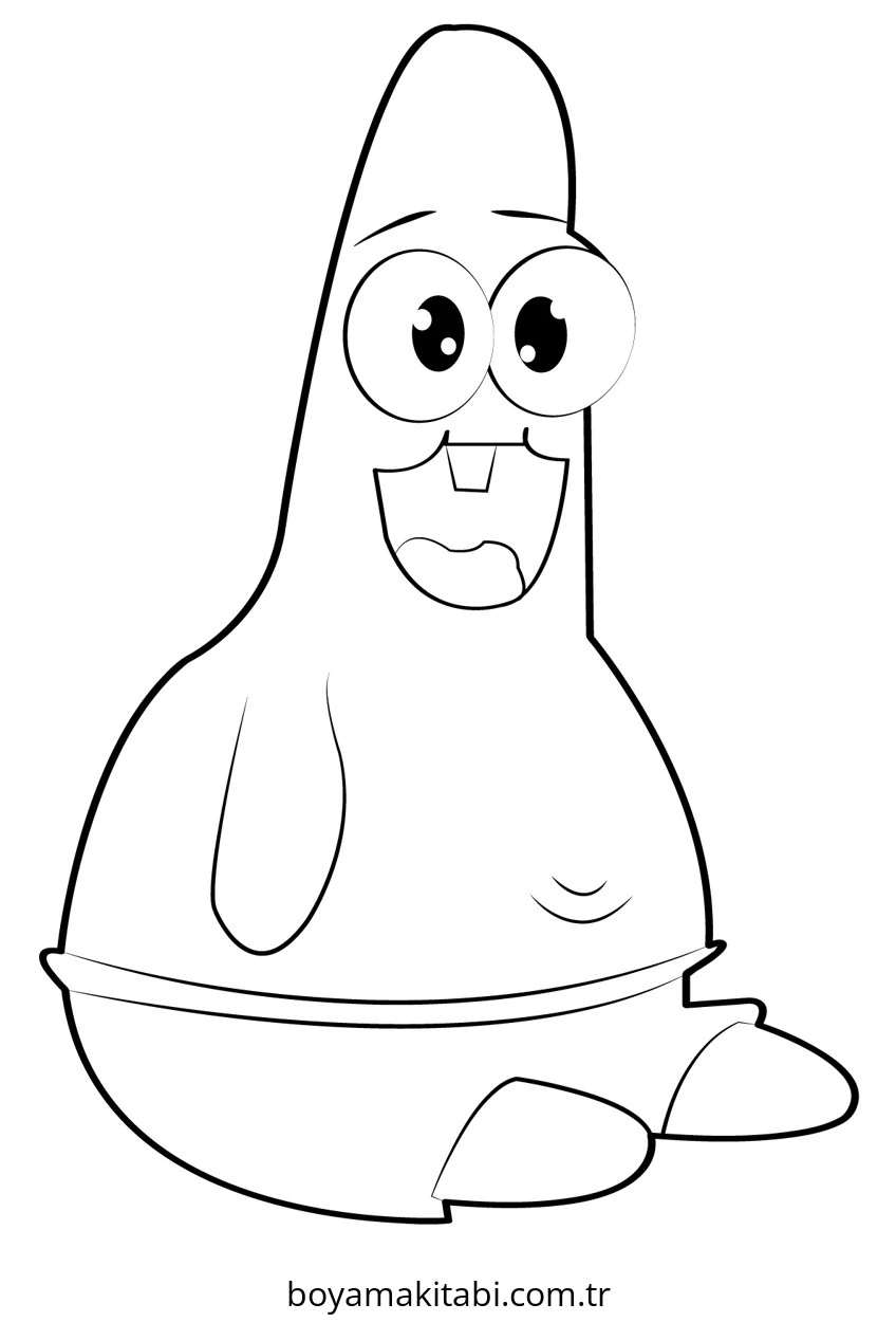 Patrick Star boyama sayfası – sanatsal çalışma, çocuklar için