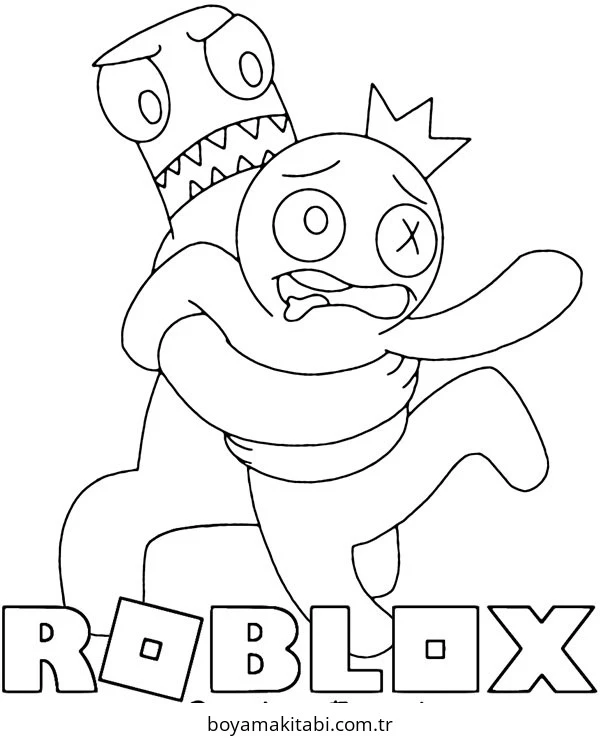 Roblox boyama sayfası – çocuklar için, çizgi film temalı