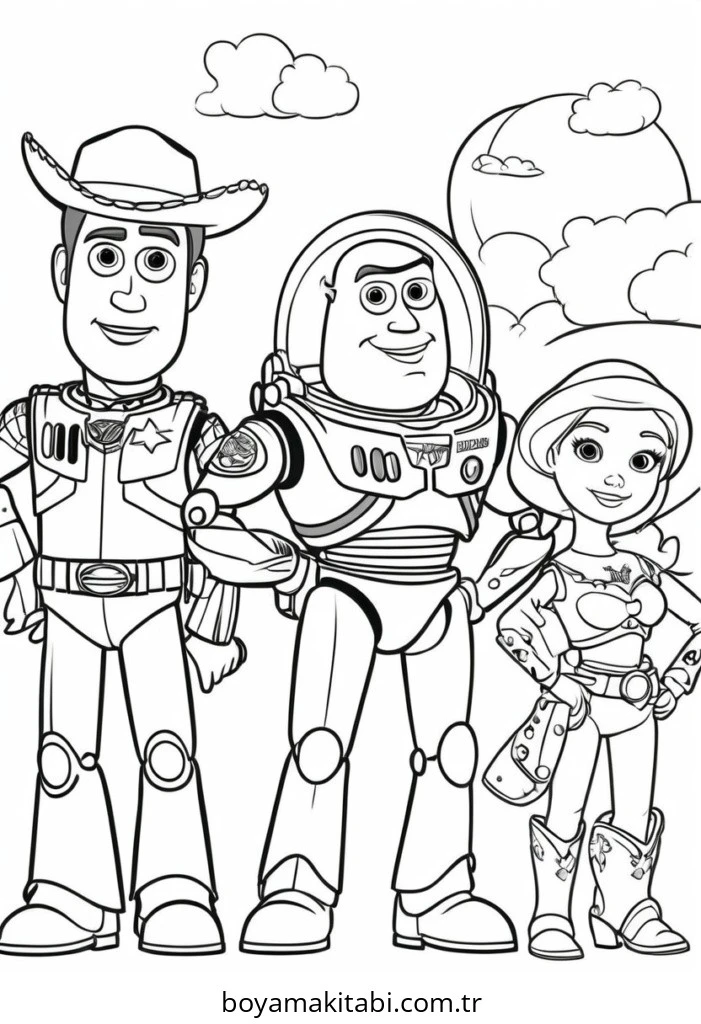 Toy Story boyama sayfası – renkli çizimler, okul öncesi
