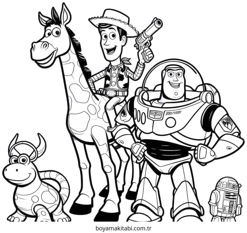 Toy Story boyama sayfası – çocuklar için, çizgi film temalı