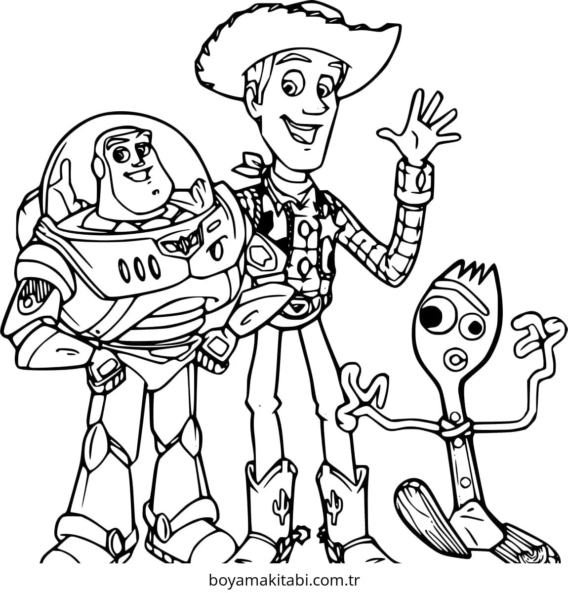 Toy Story boyama sayfası – eğlenceli etkinlik, el becerilerini geliştirir