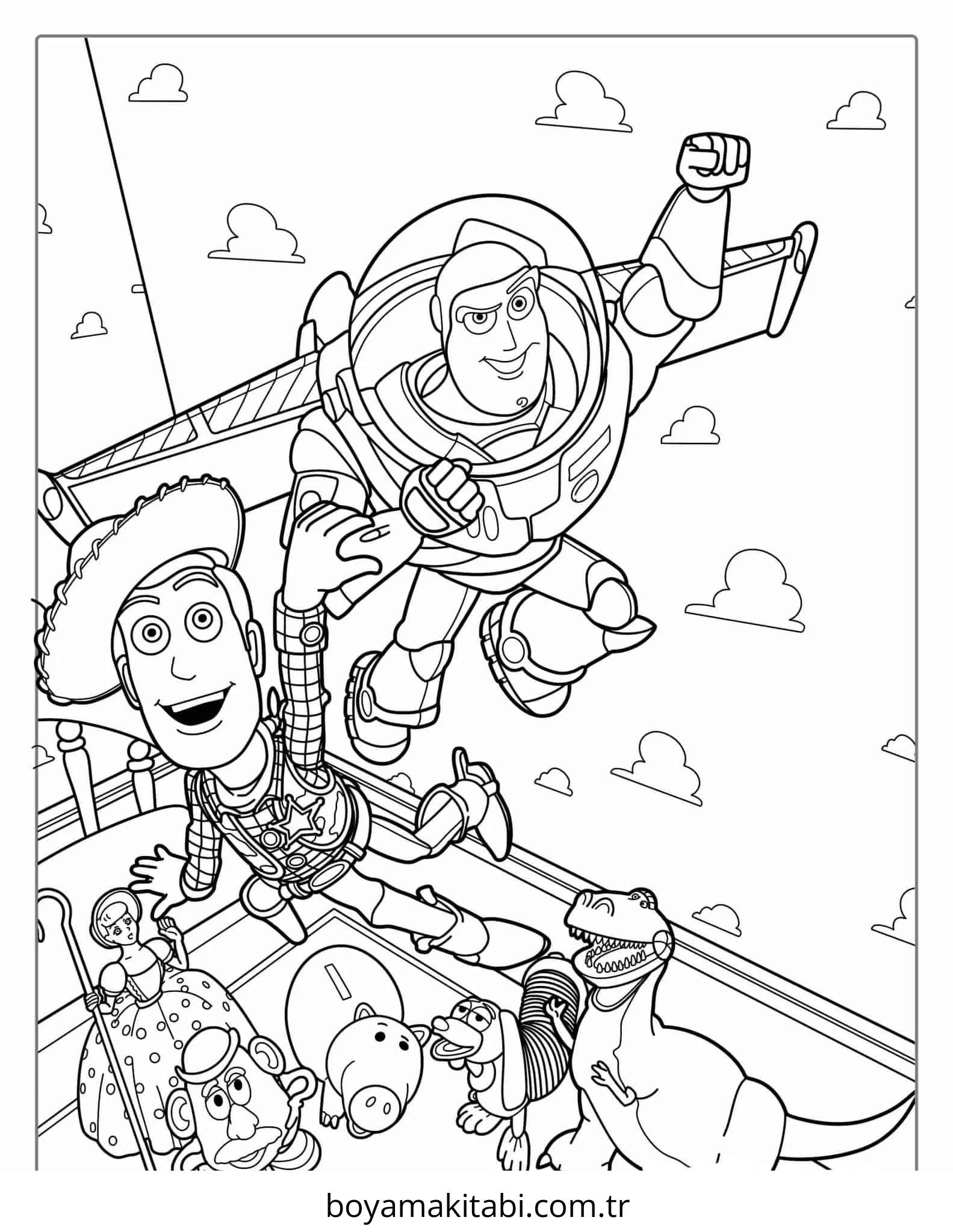 Toy Story boyama sayfası – okul öncesi, evde etkinlik