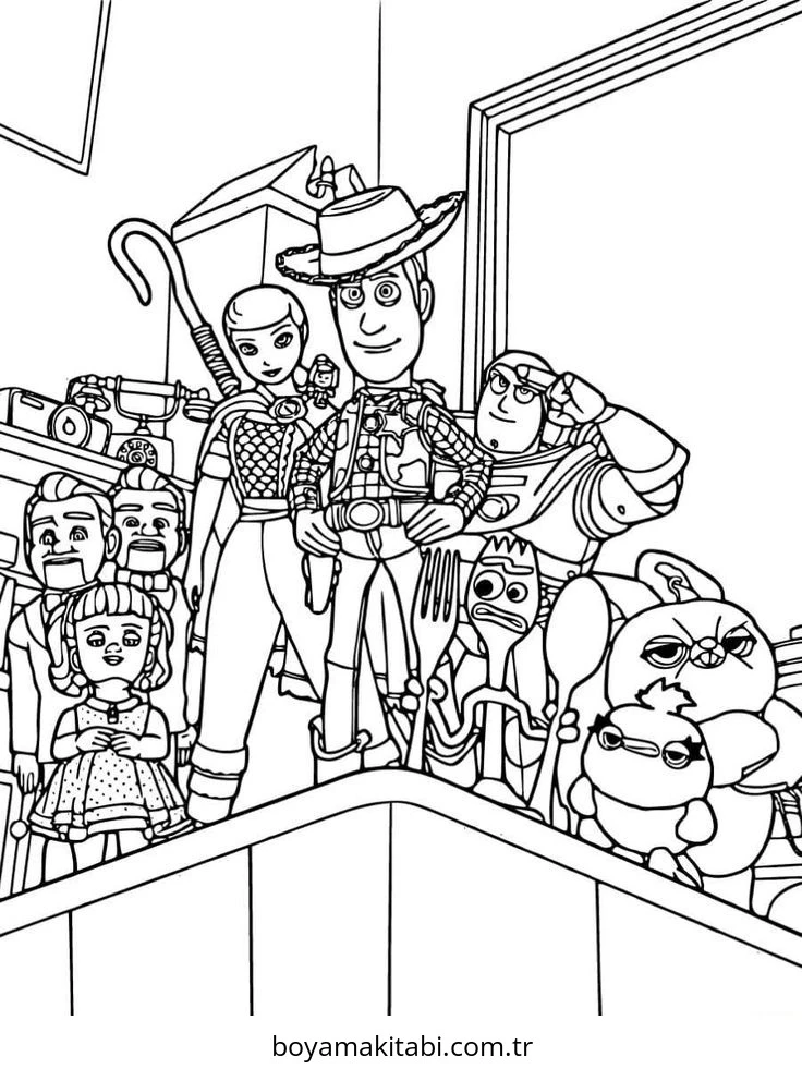 Toy Story boyama sayfası – boyama etkinliği, çocuk aktivitesi