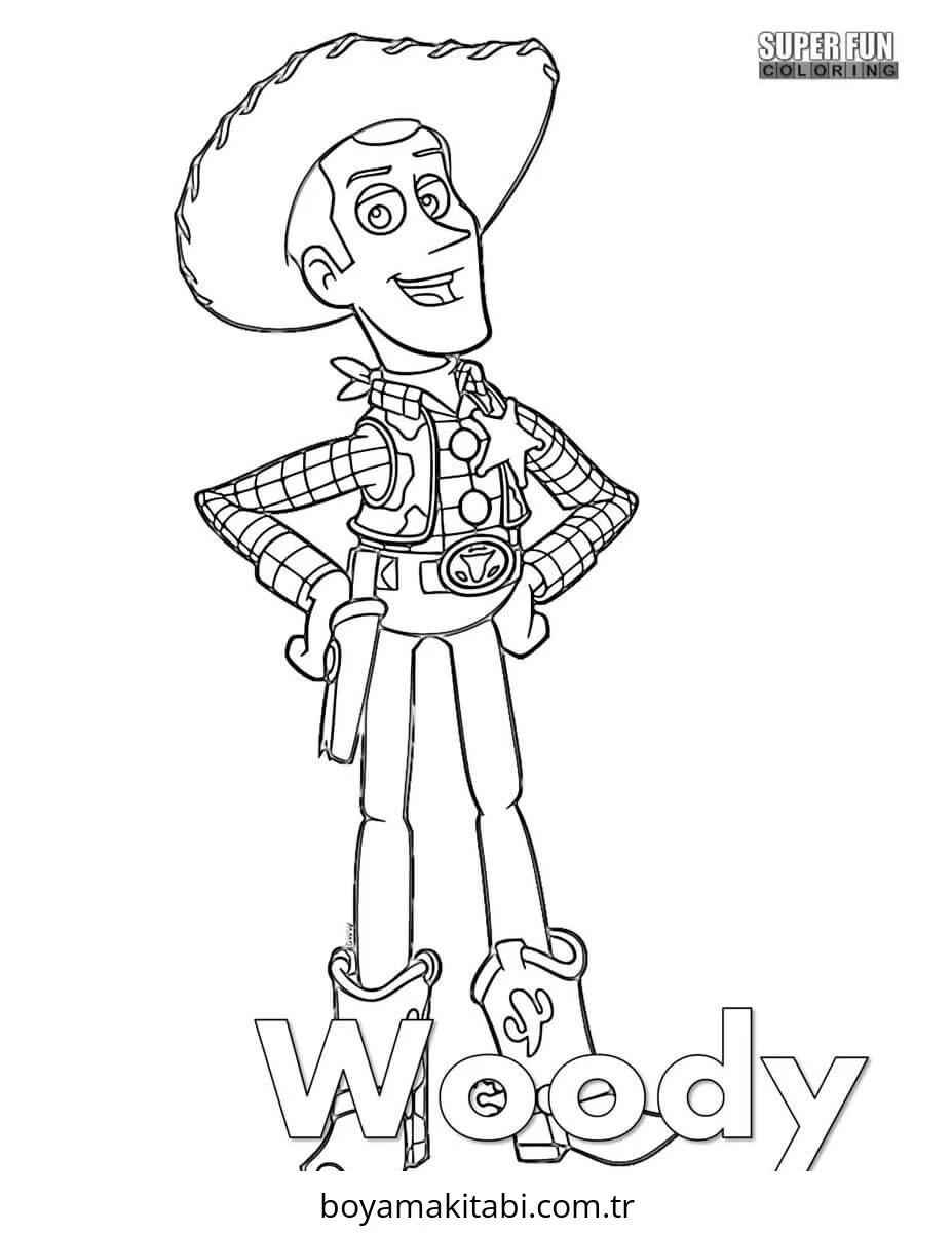Toy Story boyama sayfası – basit çizim, kolay boyama