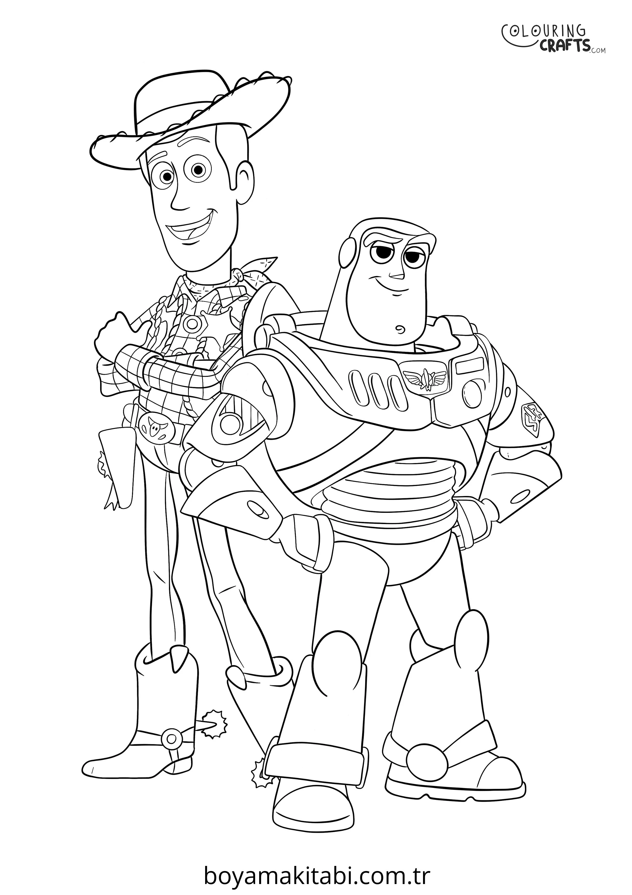 Toy Story boyama sayfası – yaratıcılığı geliştirir, keyifli zaman