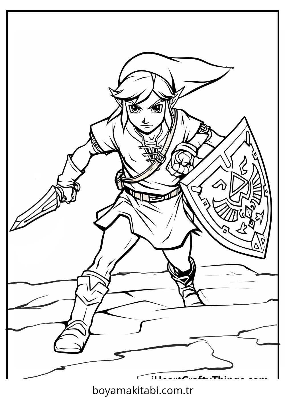 Zelda boyama sayfası – el becerilerini geliştirir, boyama çalışması