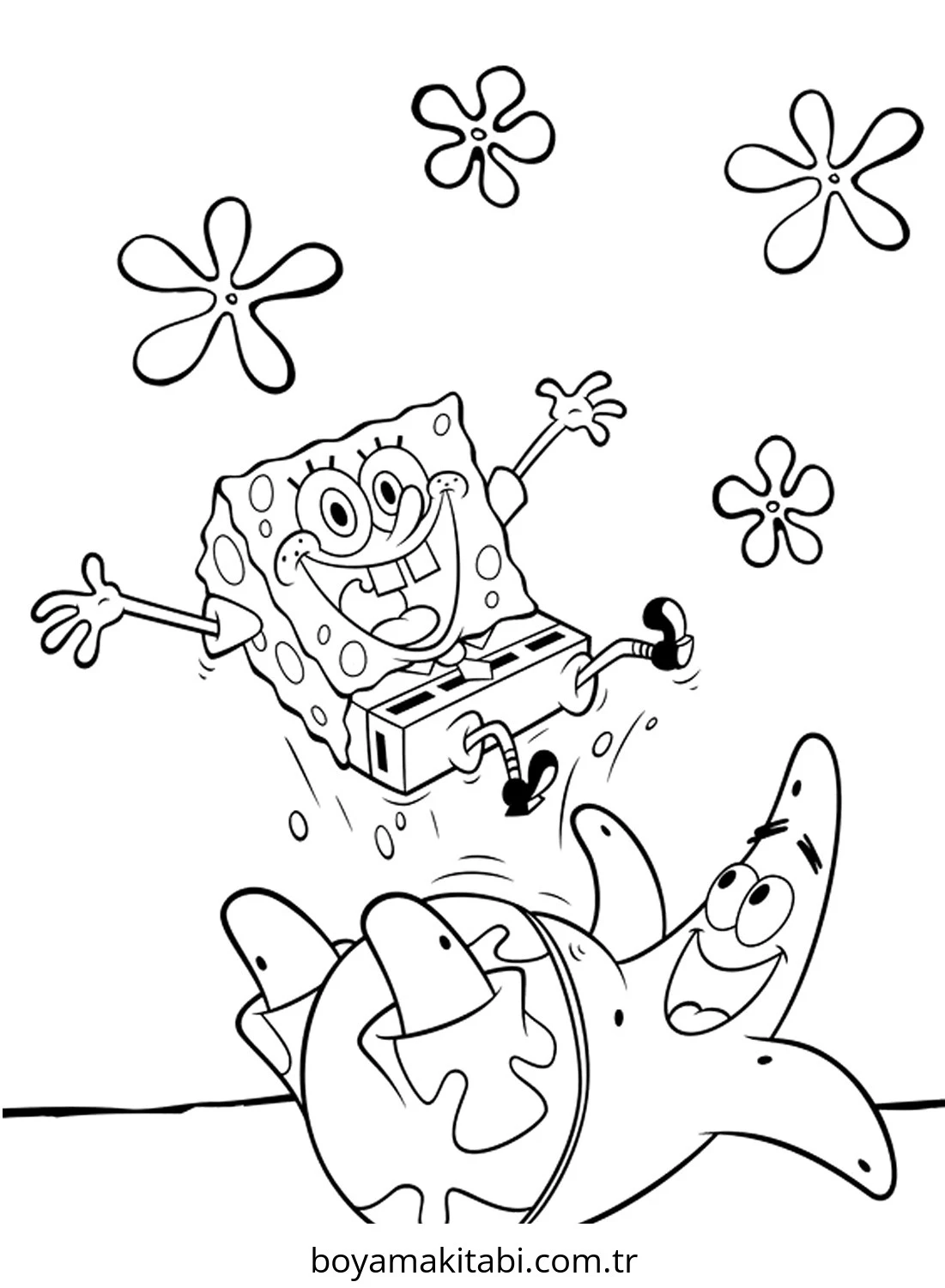 Spongebob boyama sayfası – renkli çizimler, okul öncesi
