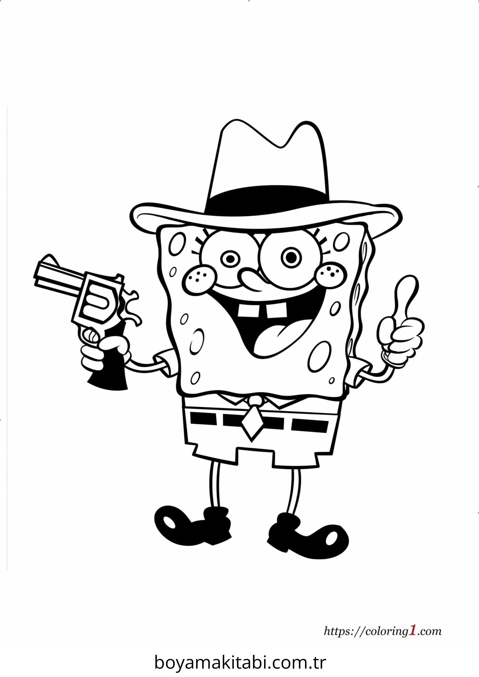 Spongebob boyama sayfası – kolay boyama, eğitici aktivite