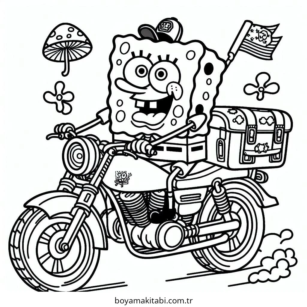Spongebob boyama sayfası – eğlenceli etkinlik, el becerilerini geliştirir