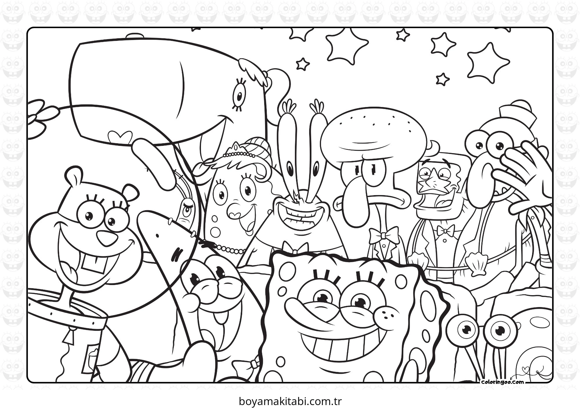Spongebob boyama sayfası – eğitici aktivite, yaratıcılık