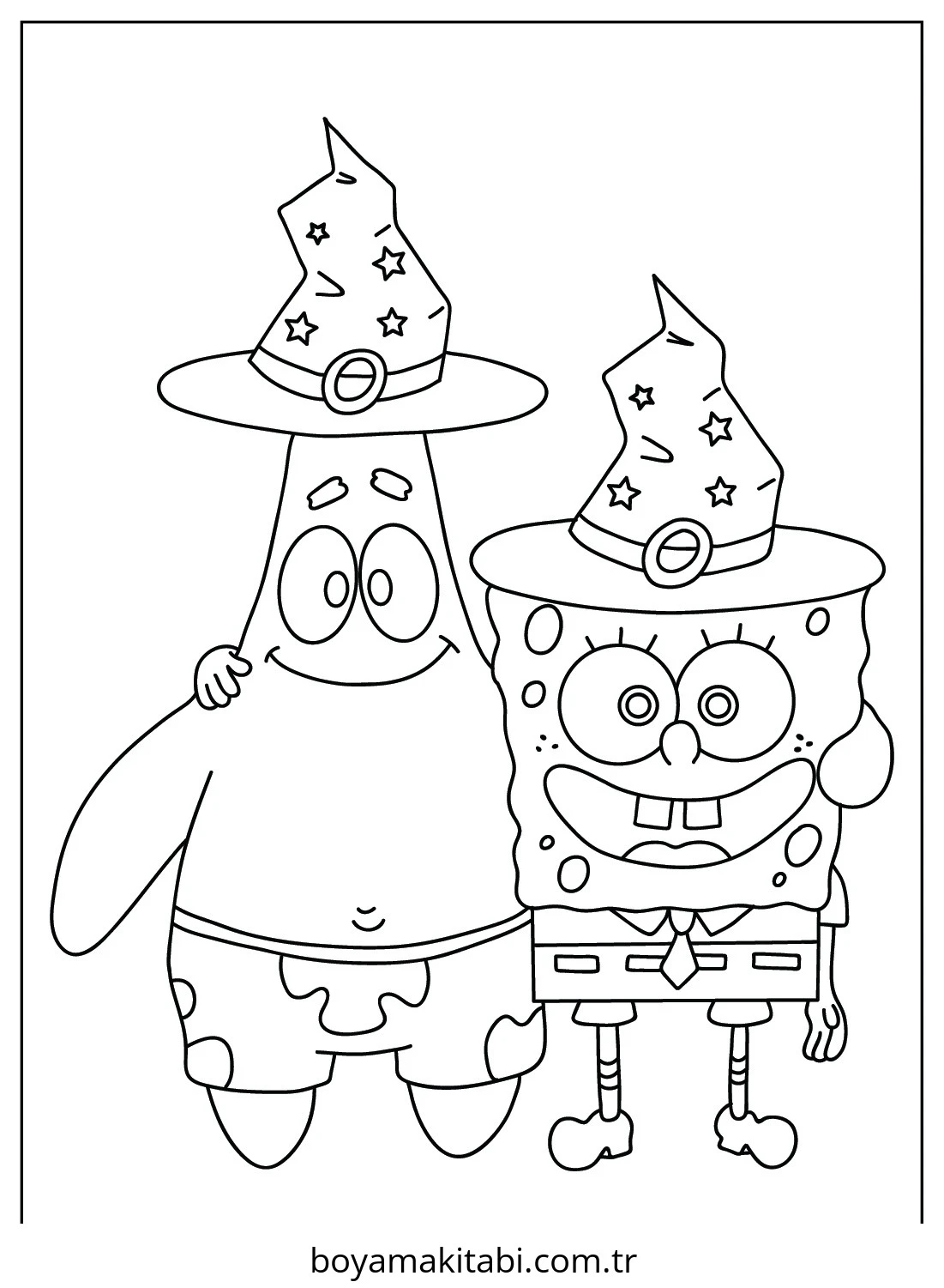 Spongebob boyama sayfası – boyama çalışması, yaratıcılığı geliştirir