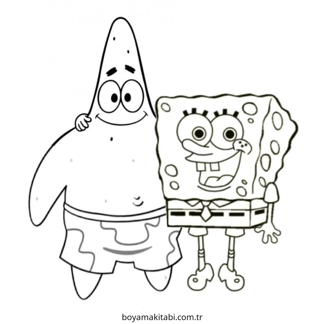 Spongebob boyama sayfası – yaratıcılığı geliştirir, keyifli zaman