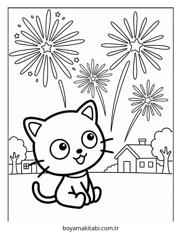 Chococat boyama sayfası – kolay boyama, eğitici aktivite
