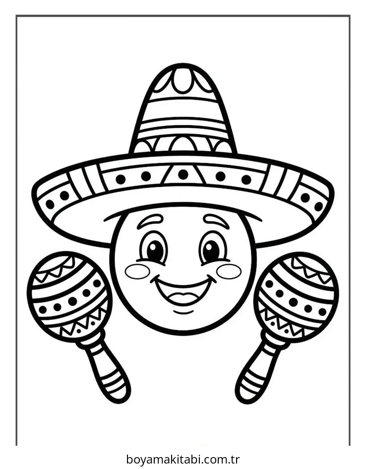 Cinco de Mayo boyama sayfası – kolay boyama, eğitici aktivite