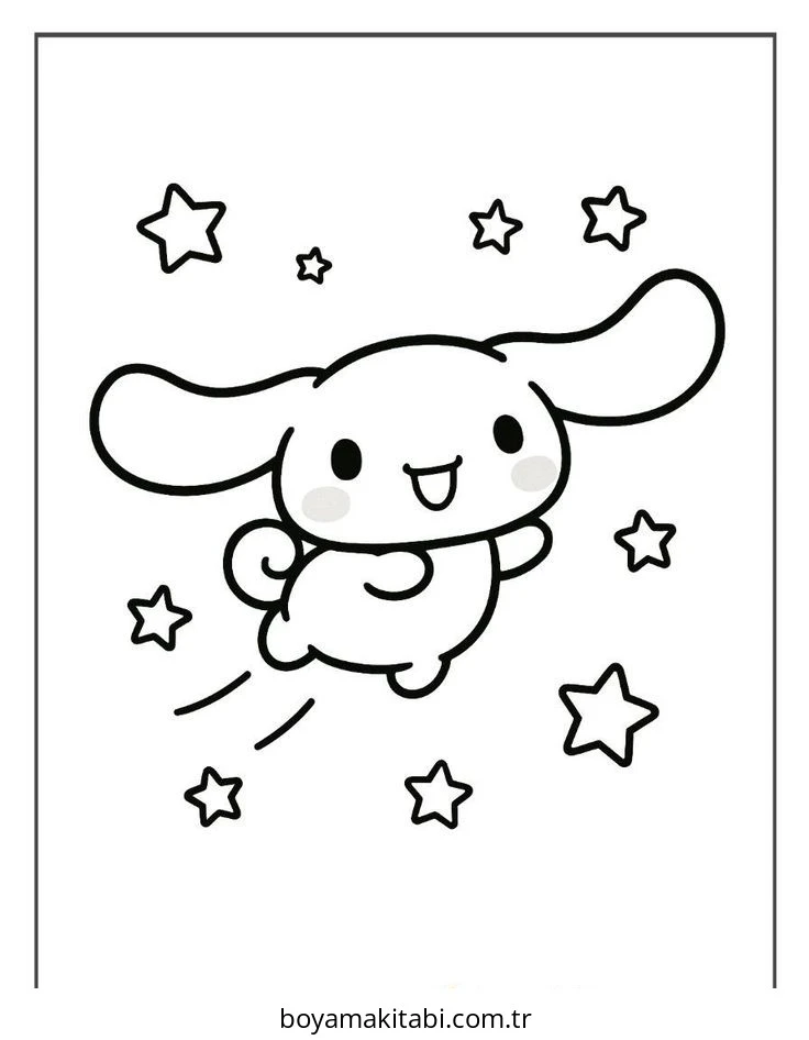 Cinnamoroll boyama sayfası – keyifli zaman, renkli çizimler