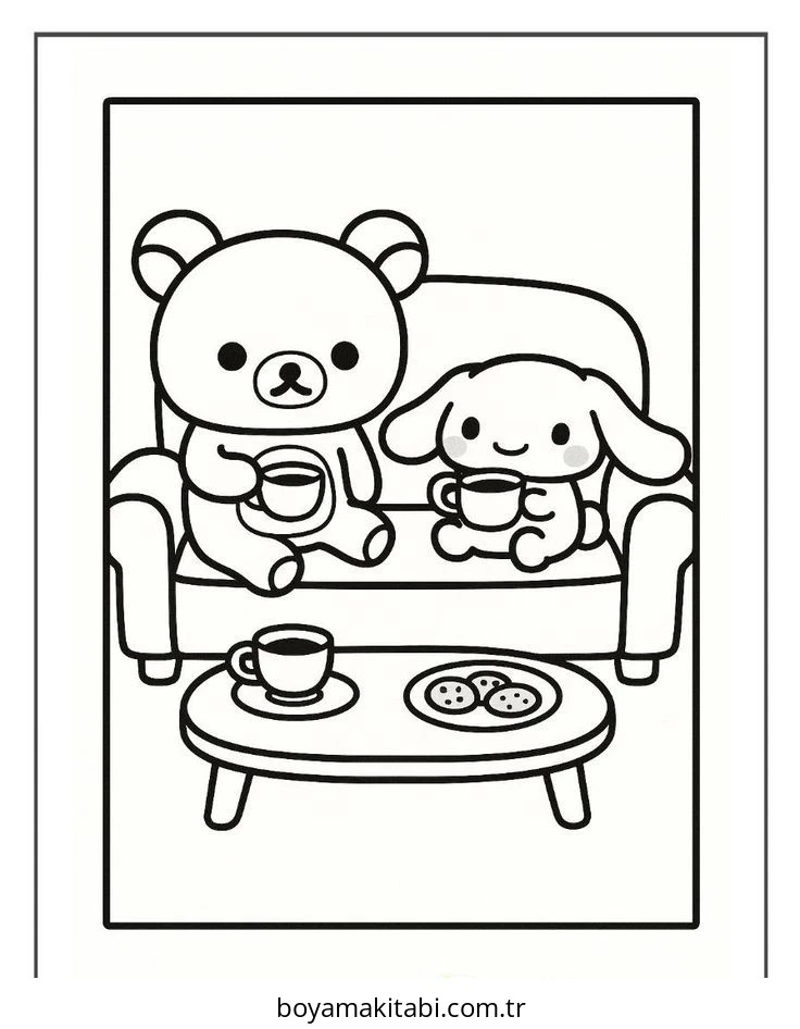 Cinnamoroll boyama sayfası – sanatsal çalışma, çocuklar için